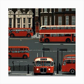 London Bus Art Print 2 Canvas Print