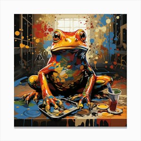 Frog Artist Canvas Print