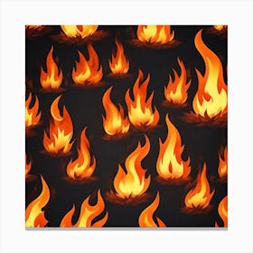 Flames On A Black Background 2 Canvas Print