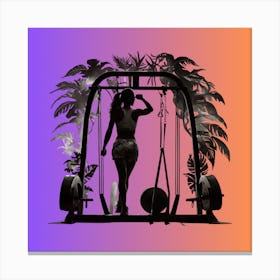 Silhouette Of A Woman At The Gym 2 Canvas Print