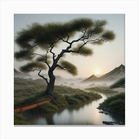 Asian Landscape Painting Canvas Print