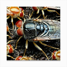 Flies Insects Pest Wings Buzzing Annoying Swarming Houseflies Mosquitoes Fruitflies Maggot (6) Canvas Print
