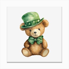 St Patrick'S Day Teddy Bear 6 Canvas Print
