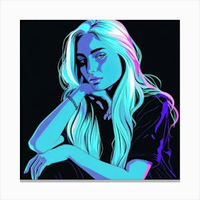 Girl With Long Blonde Hair Canvas Print