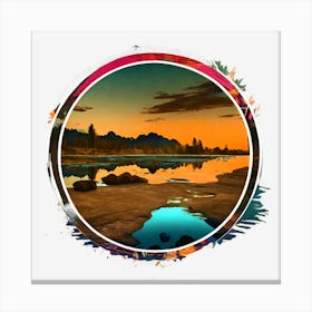 Sunset In A Circle Canvas Print