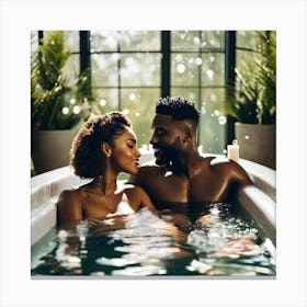 Couple In A Tub 1 Canvas Print