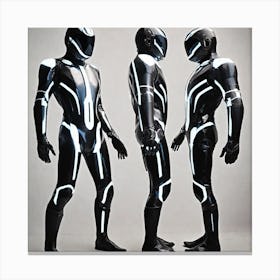 Three Men In Futuristic Suits Canvas Print