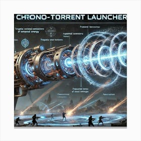 A Depiction Of The Chrono Torrent Launcher, A Futu Canvas Print