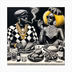 'The Dinner Party' 3 Canvas Print