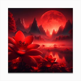 Red Lotus Canvas Print