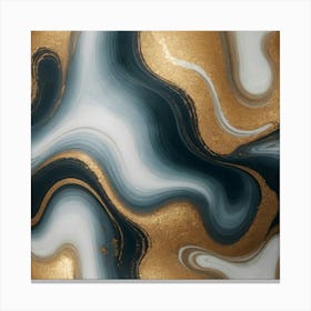 Gold And Black Swirls 1 Canvas Print