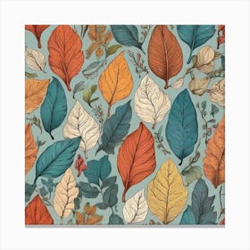 Leaves Drawing Pattern Nature Art Print 0 Canvas Print