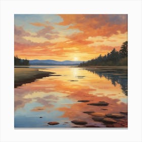 Sunset On The Lake Canvas Print