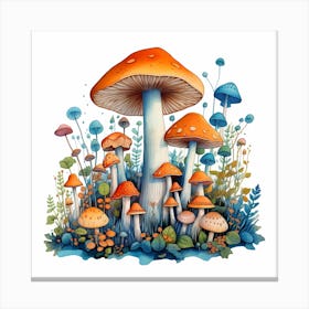 Mushrooms In The Forest 8 Canvas Print