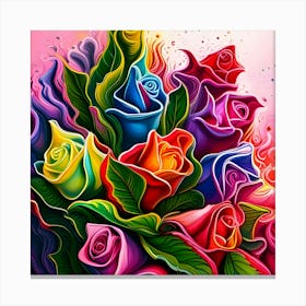 Colorful Roses Canvas Print