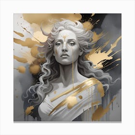 Aphrodite Greek Goddess Gold and watercolor splatter 6 Canvas Print