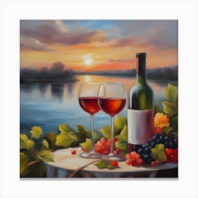 Wine And Grapes Canvas Print