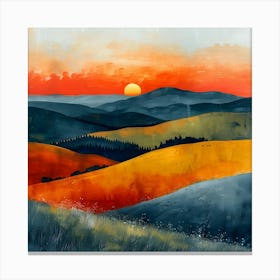 Sunset, Abstract Expressionism, Minimalism, and Neo-Dada Canvas Print