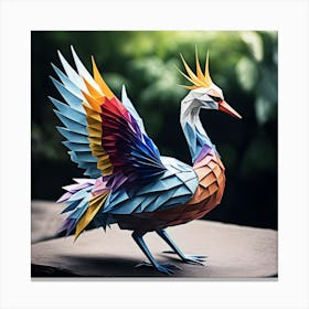 Origami majestic rainbow bird Canvas Print