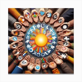 Many Hands Around The Sun Canvas Print