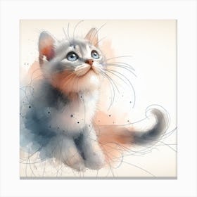 Watercolor Kitten Canvas Print