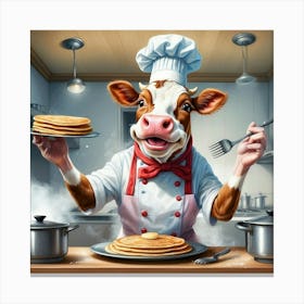 Chef Cow 19 Canvas Print