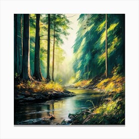 River In The Woods 4 Canvas Print