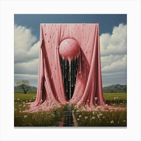 Pink Curtain Canvas Print