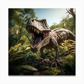 T-Rex In The Jungle Canvas Print