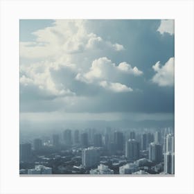 Cloudy Sky Over City Canvas Print