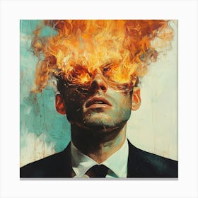 Man With Fire On His Head Canvas Print