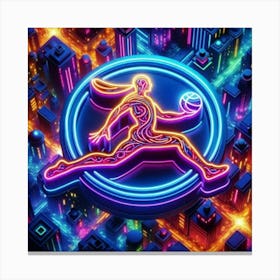 Neon Nba Logo Leinwandbild