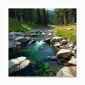 Stream In The Mountains 1 Canvas Print