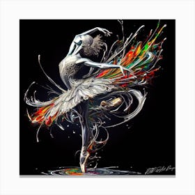 Ballerina On Pointe - Swan Ballerina Canvas Print