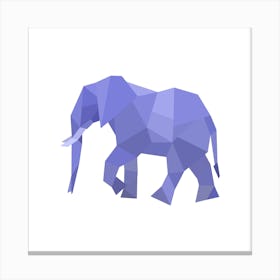 Blue Geometric Elephant Canvas Print