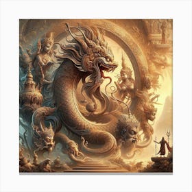 Dragons Of Thailand Canvas Print