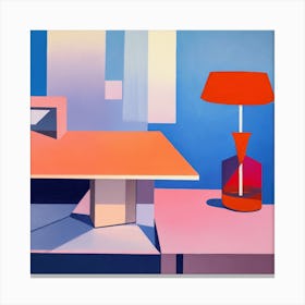 Table And Lamp Abstrac Canvas Print