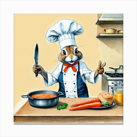 Chef Rabbit 11 Canvas Print