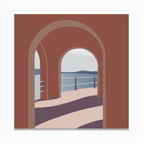 Under The Lighthouse Square Canvas Print