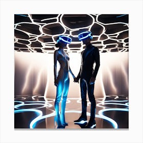 Couple In Virtual Reality Canvas Print