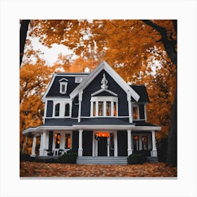 Victorian House In Autumn 1 Canvas Print