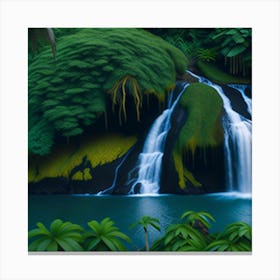 Waterfall In The Jungle Canvas Print