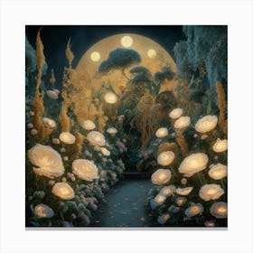 Gilded Garden Nocturnal Blooms (5) Canvas Print