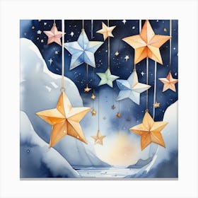 Stars For You Watercolor Canvas Print