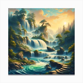 Mythical Waterfall 5 Canvas Print