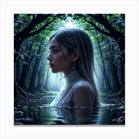 Girl In The Forest Canvas Print