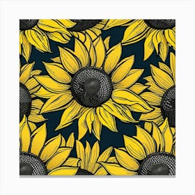 Sunflower patterns Canvas Print