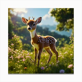 Deer In The Meadow 2 Canvas Print