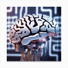 Brain On A Circuit Board 11 Canvas Print