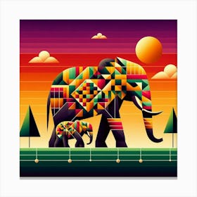 Two African Elephants Canvas Print